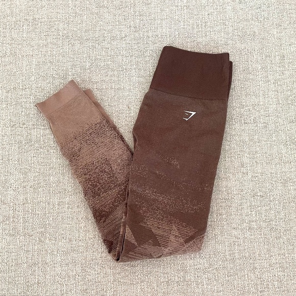 Gymshark Pants - Gymshark Adapt Ombre Seamless Leggings Triangle Penny Brown XS